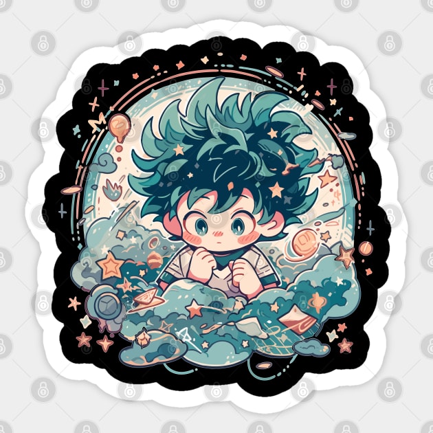 chibi midoriya Sticker by OzzyBazooka